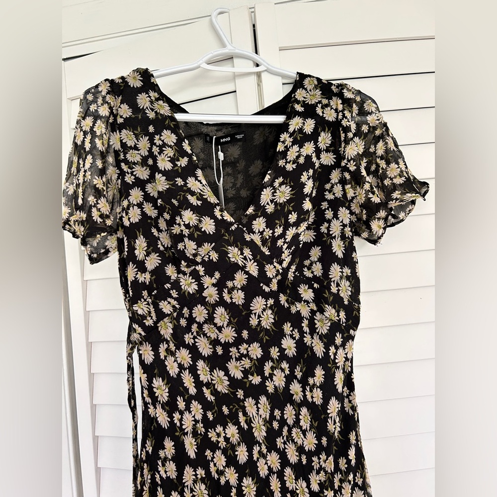 NWT Mango FLORAL-PRINT STRAIGHT-FIT MIDI-DRESS - Picture 5 of 8